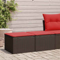 Set Divano Giardino 4 pz con Cuscini Marrone Polyrattan Acacia