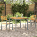 Sedia da Giardino 2 pz Marrone Legno di Acacia Massello
