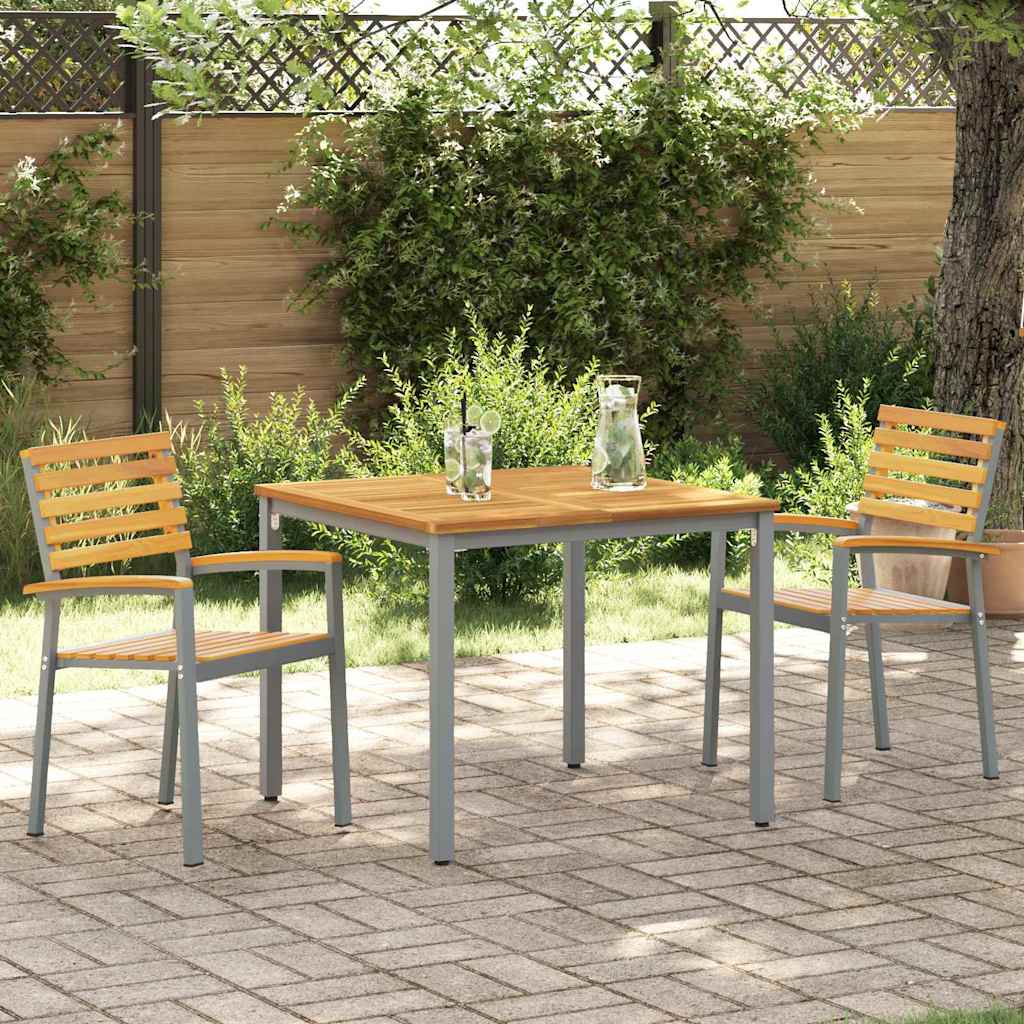 Sedia da Giardino 2 pz Marrone Legno di Acacia Massello