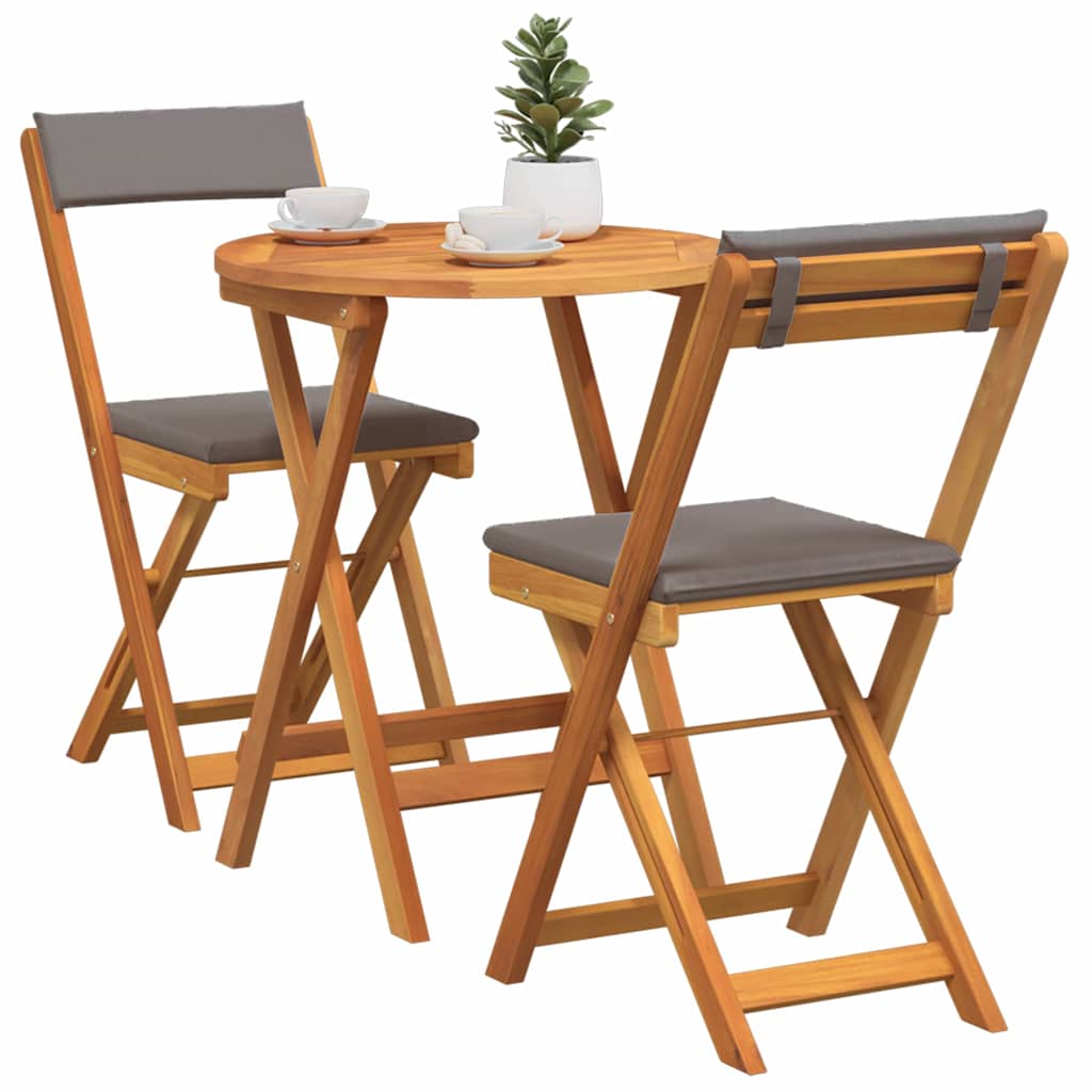 Set da Pranzo per Giardino 3 pz Olio Naturale