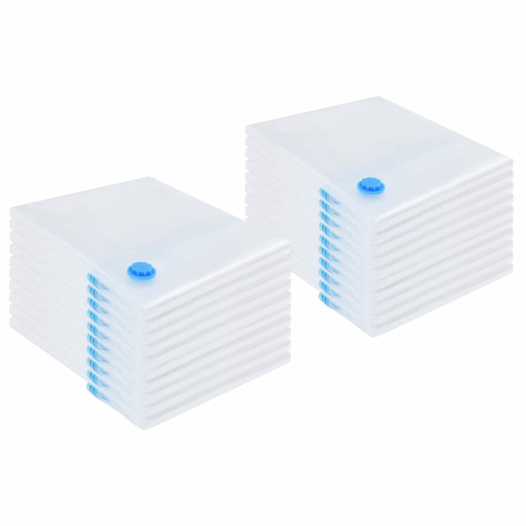 Sacchetti per Stoccaggio 20 pz Trasparente e Blu 100 x 80 cm