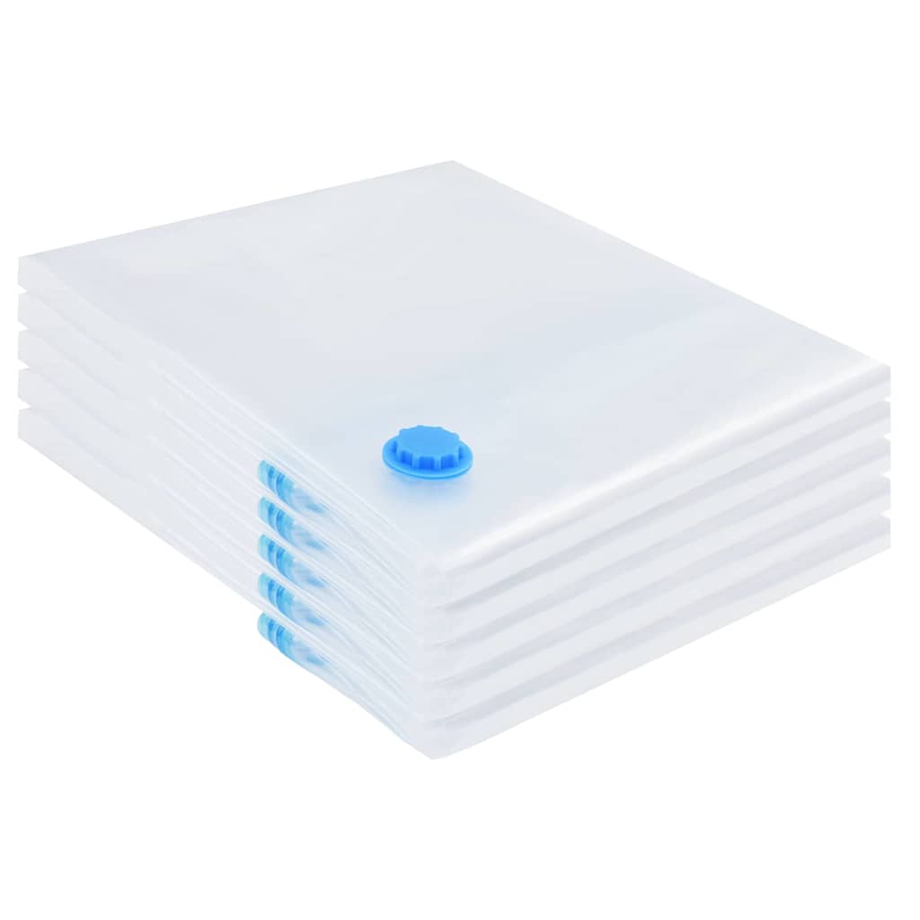 Sacchetti per Stoccaggio 5 pz Trasparente e Blu 130 x 100 cm