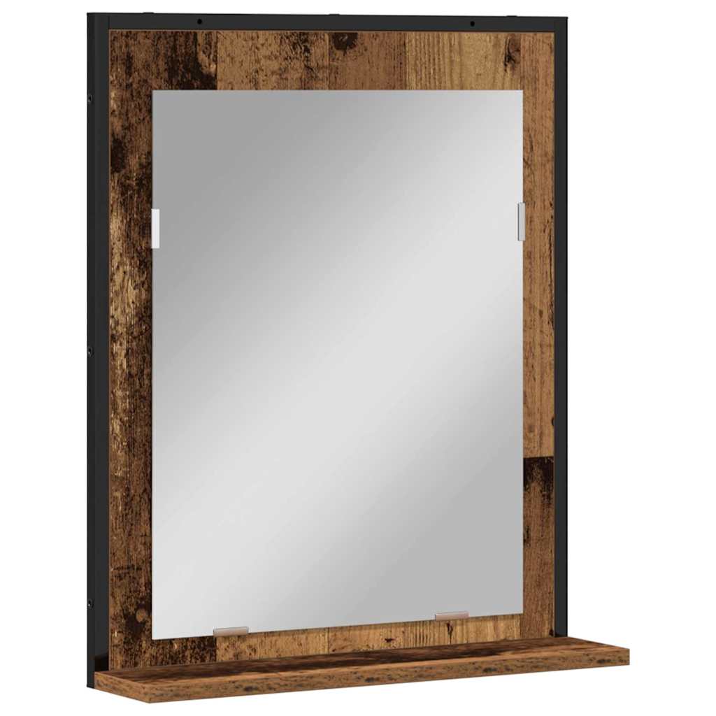 Specchio con lo scaffale Legno vecchio 50 x 12 x 60 cm