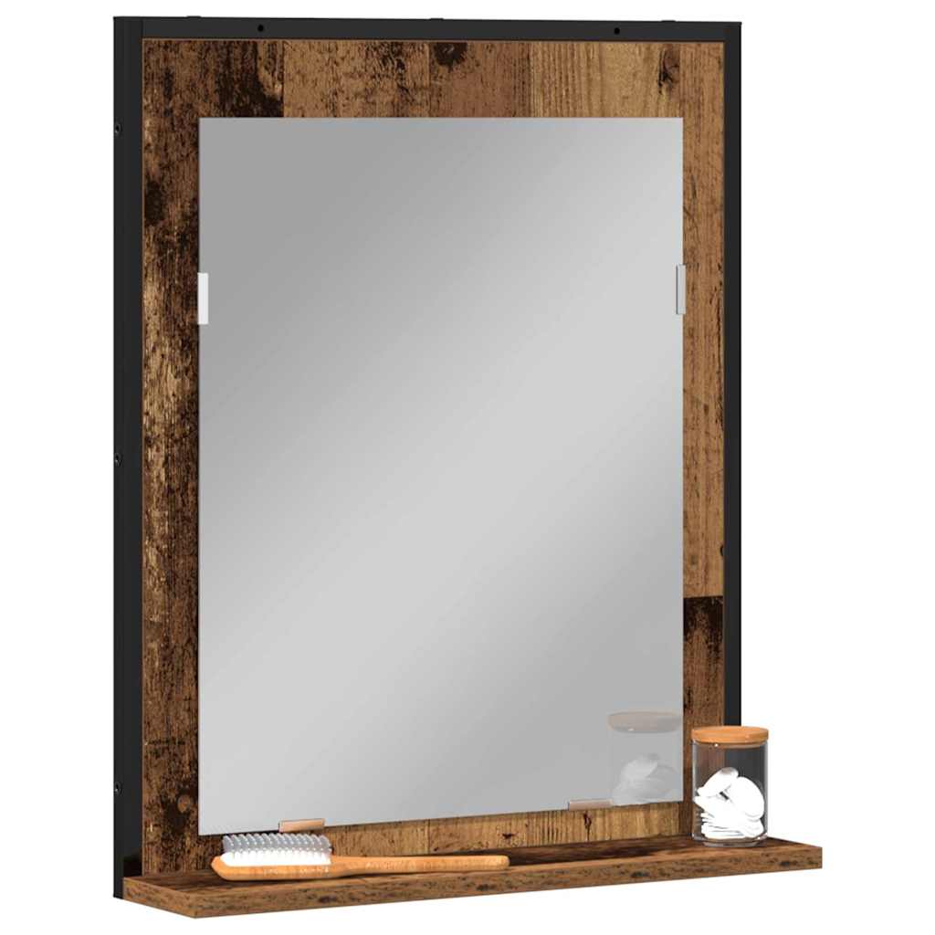 Specchio con lo scaffale Legno vecchio 50 x 12 x 60 cm