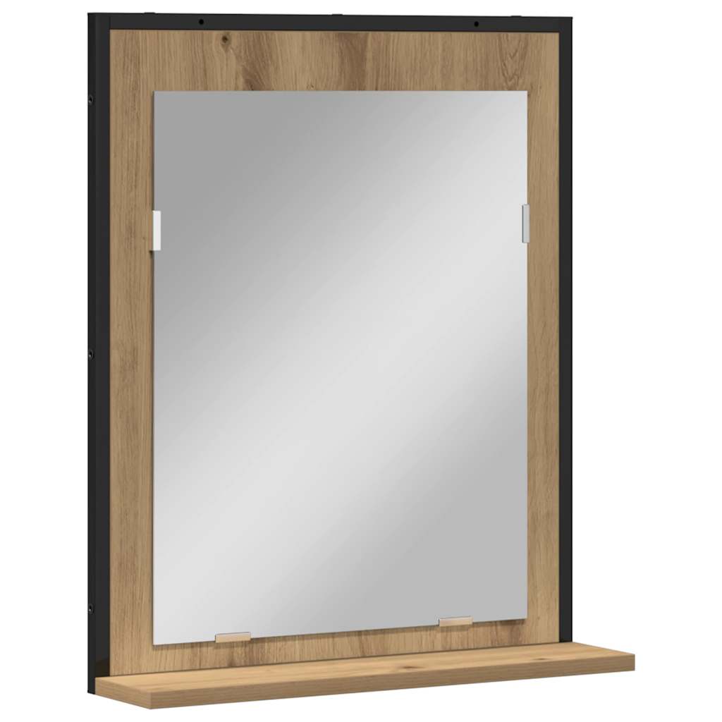 Specchio rovere artigianale 50 x 12 x 60 cm