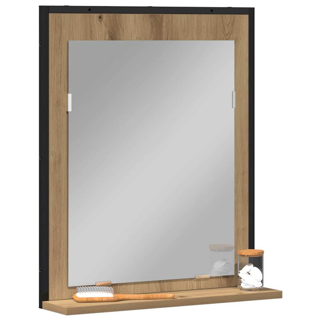 Specchio rovere artigianale 50 x 12 x 60 cm
