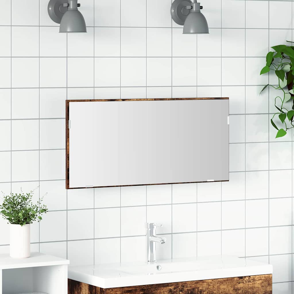 Specchio Marrone 80 x 37 cm Vetro e Legno Ingegnerizzato