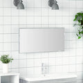 Specchio con luci a strisce a LED Grigio sonoma alto 80 x 37 cm