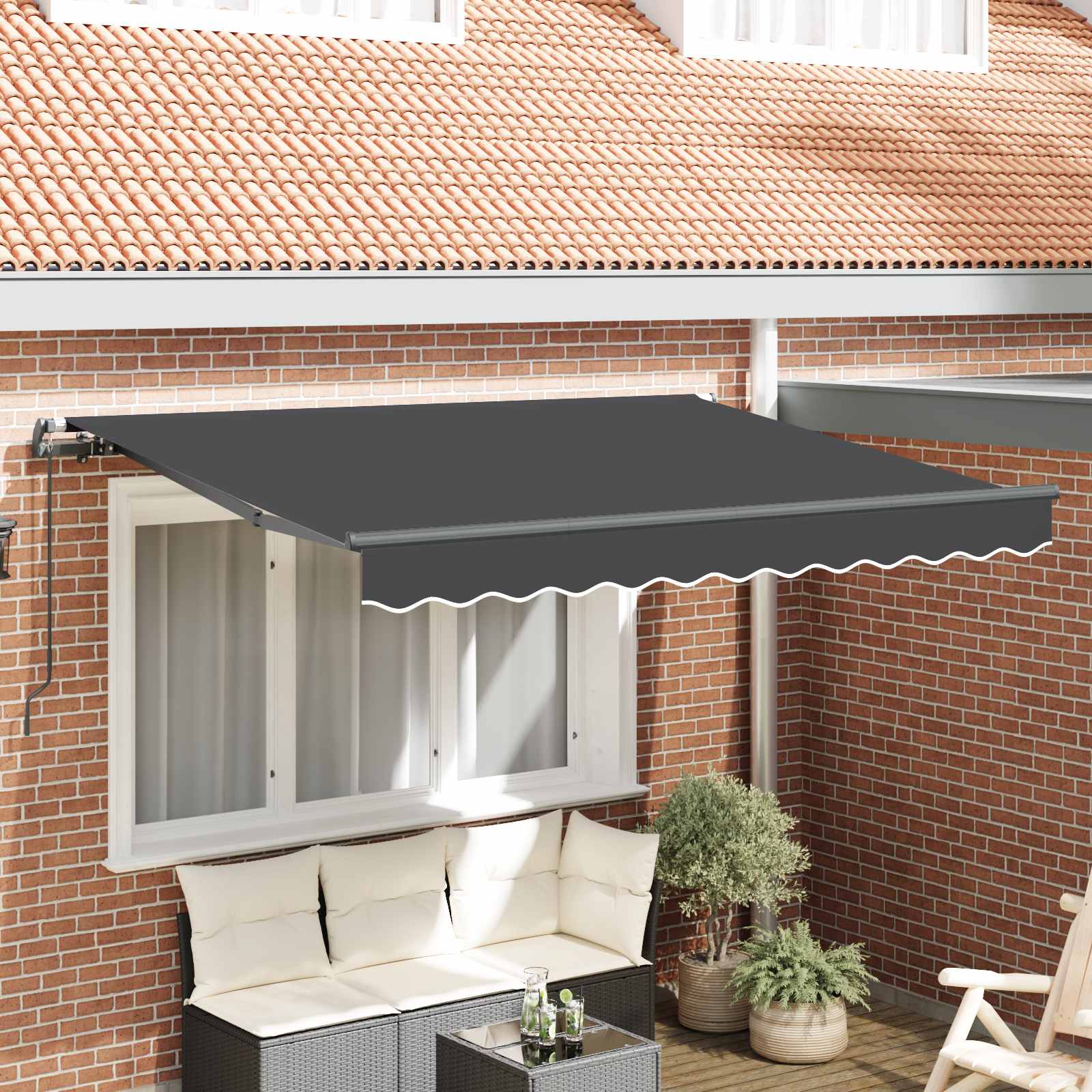 Tenda retrattile Antracite 250 x 200 cm Tessuto