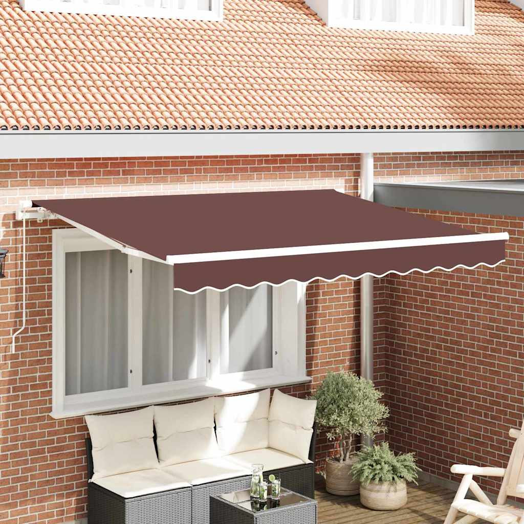 Tenda retrattile Marrone 250 x 200 cm Tessuto