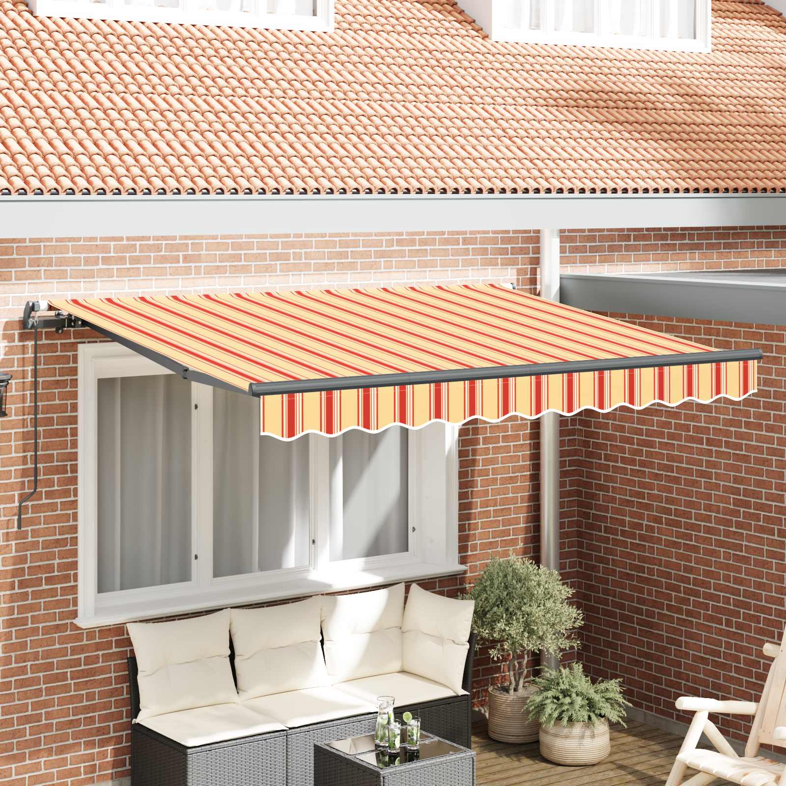 Tenda retrattile Giallo e Arancione 250 x 200 cm Tessuto