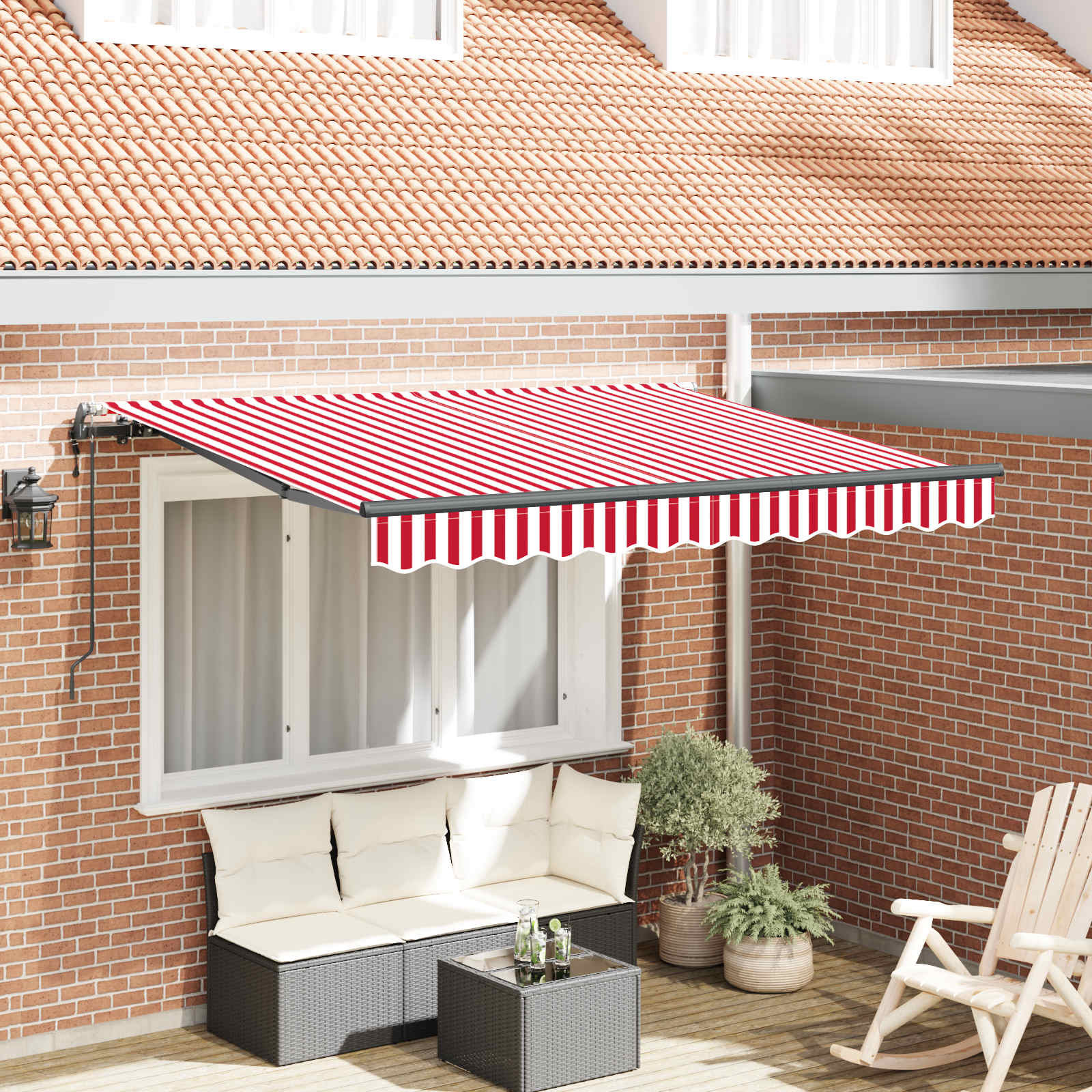 Tenda retrattile Rosso 250 x 200 cm Tessuto