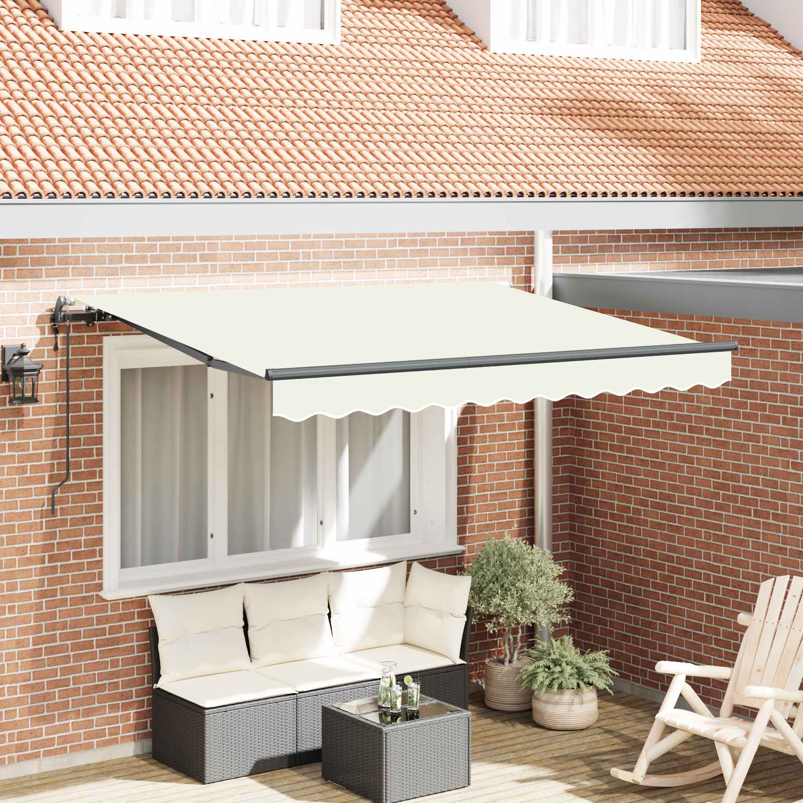 Tenda retrattile Crema 300 x 200 cm Tessuto