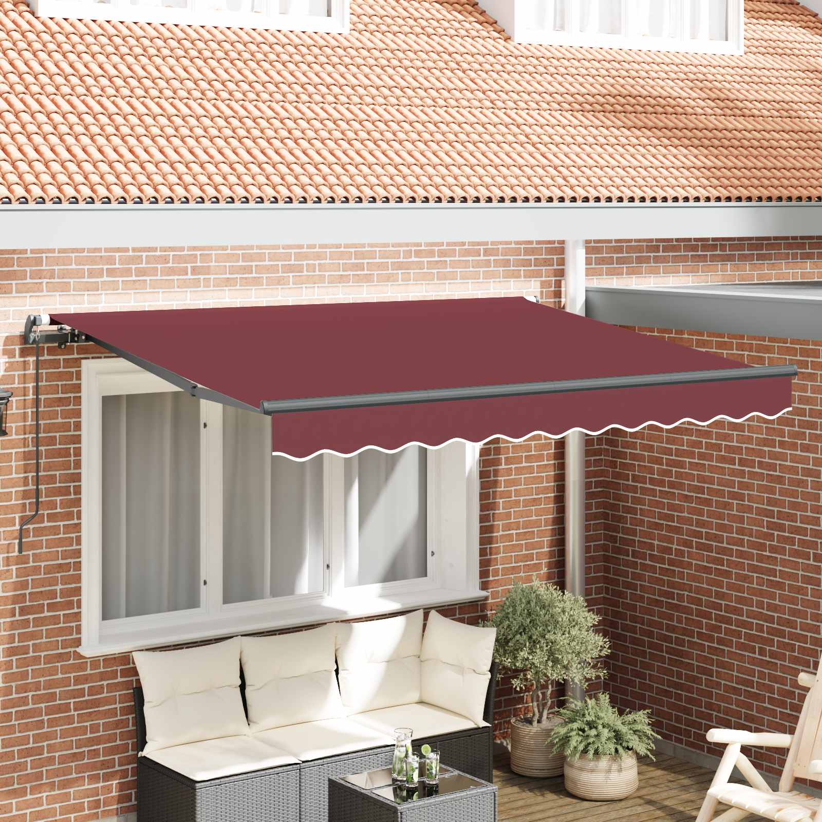 Tenda retrattile Borgogna 300 x 200 cm Tessuto
