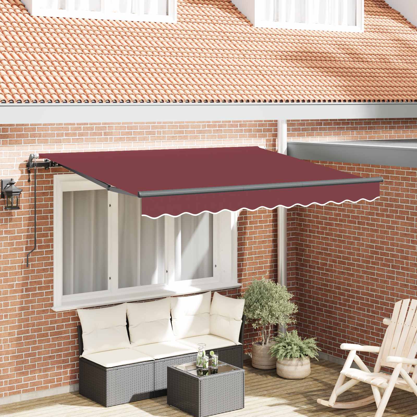 Tenda retrattile Borgogna 300 x 200 cm Tessuto