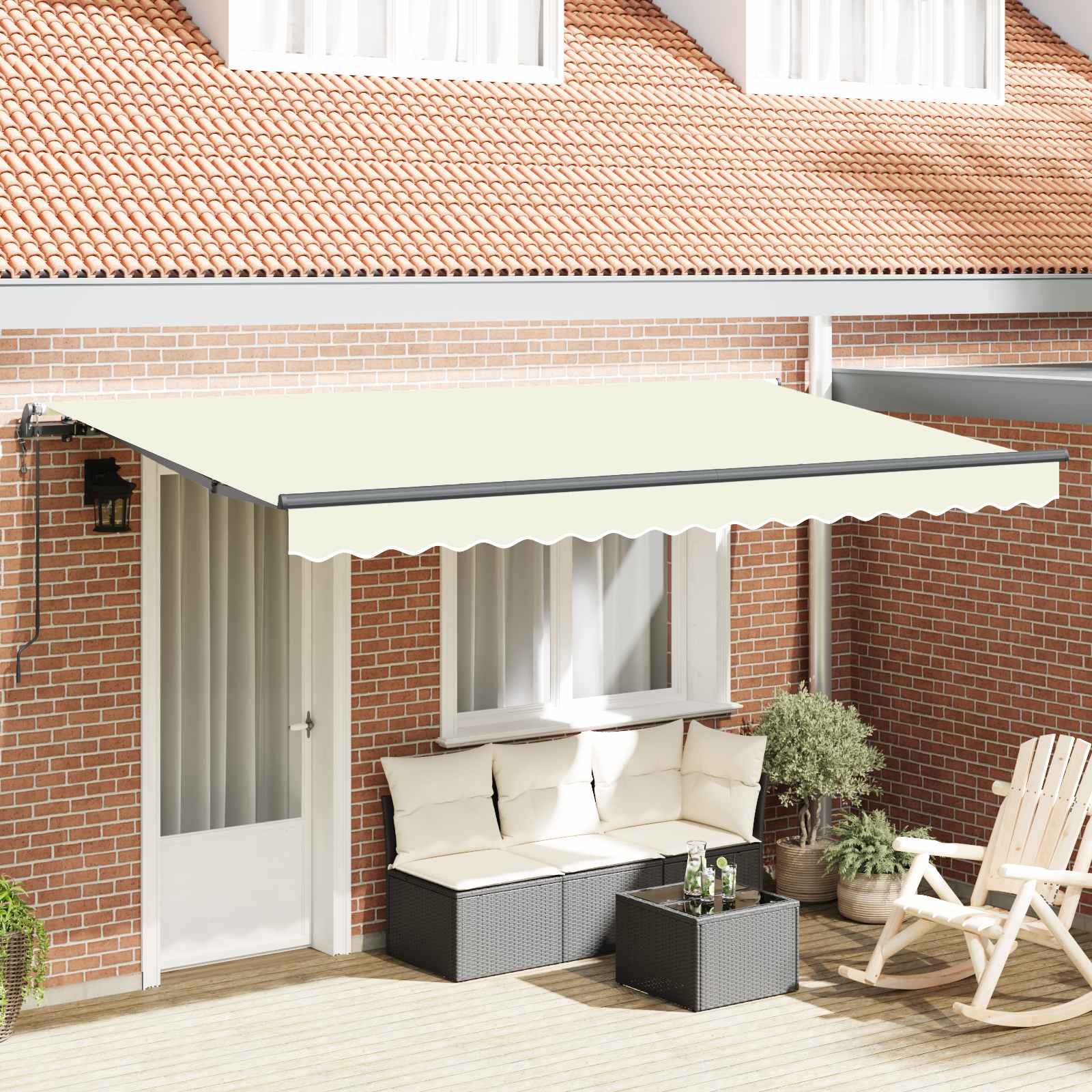 Tenda retrattile Crema 350 x 200 cm Tessuto