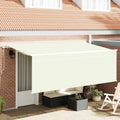Tenda retrattile Crema 350 x 200 cm Poliestere e Alluminio
