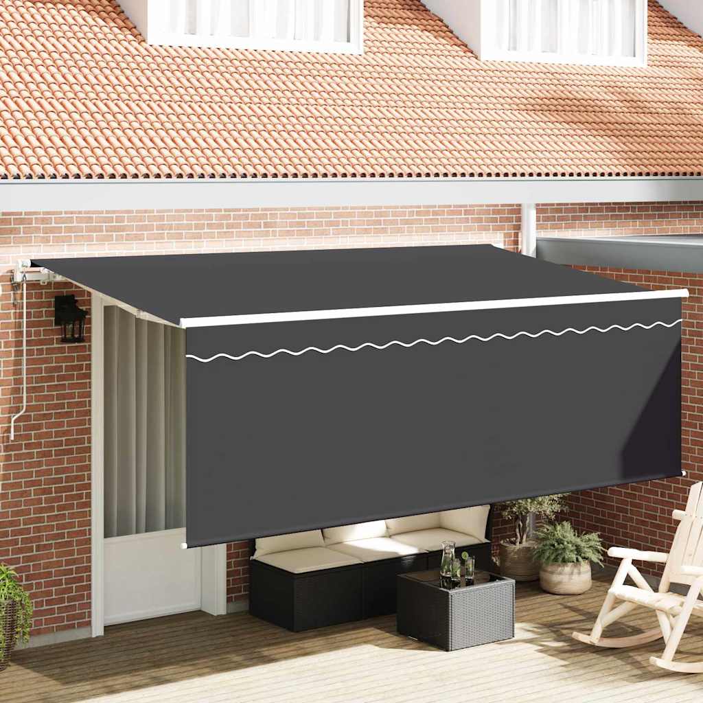 Tenda retrattile Antracite 350 x 200 cm Poliestere e Alluminio