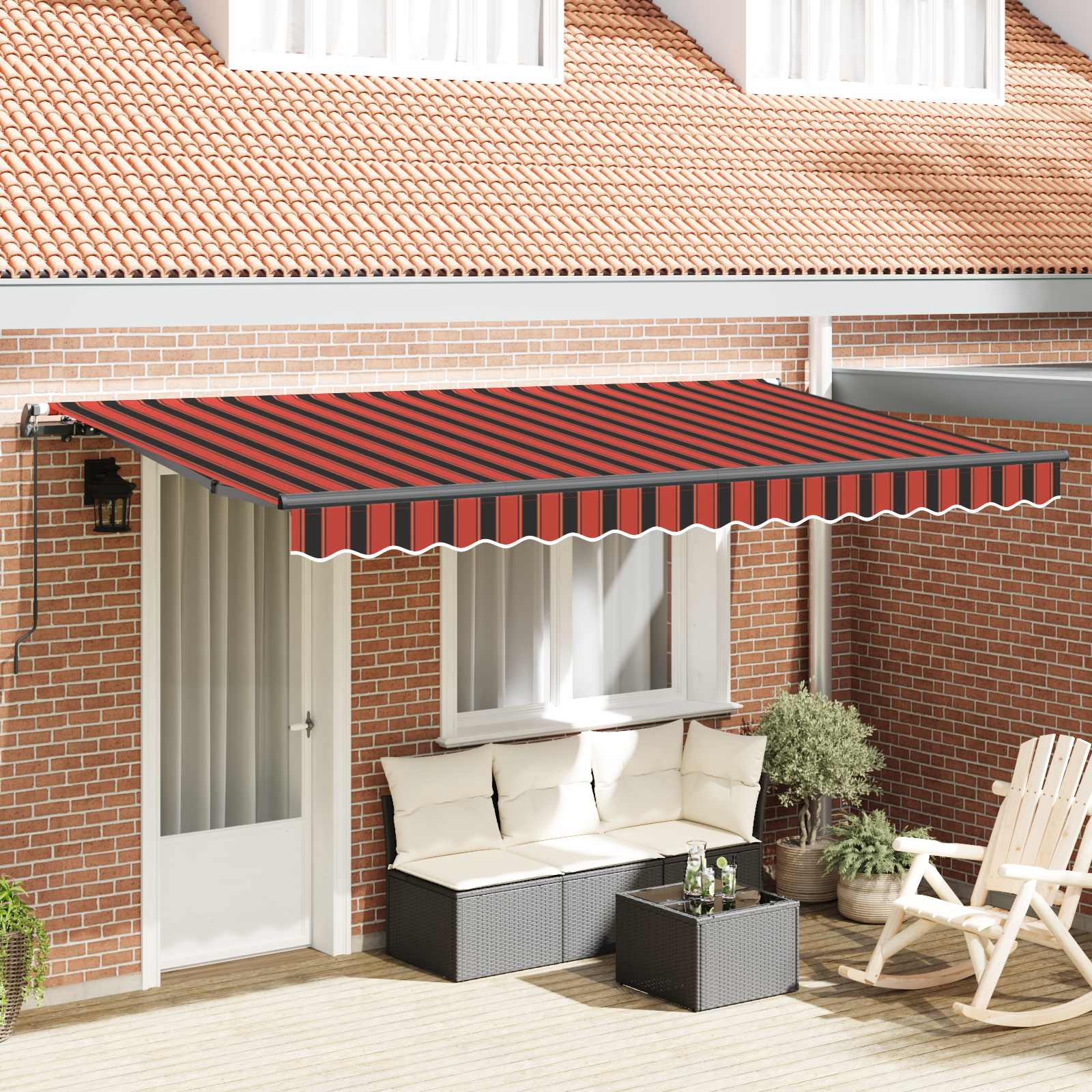 Tenda retrattile Arancione 350 x 200 cm Tessuto