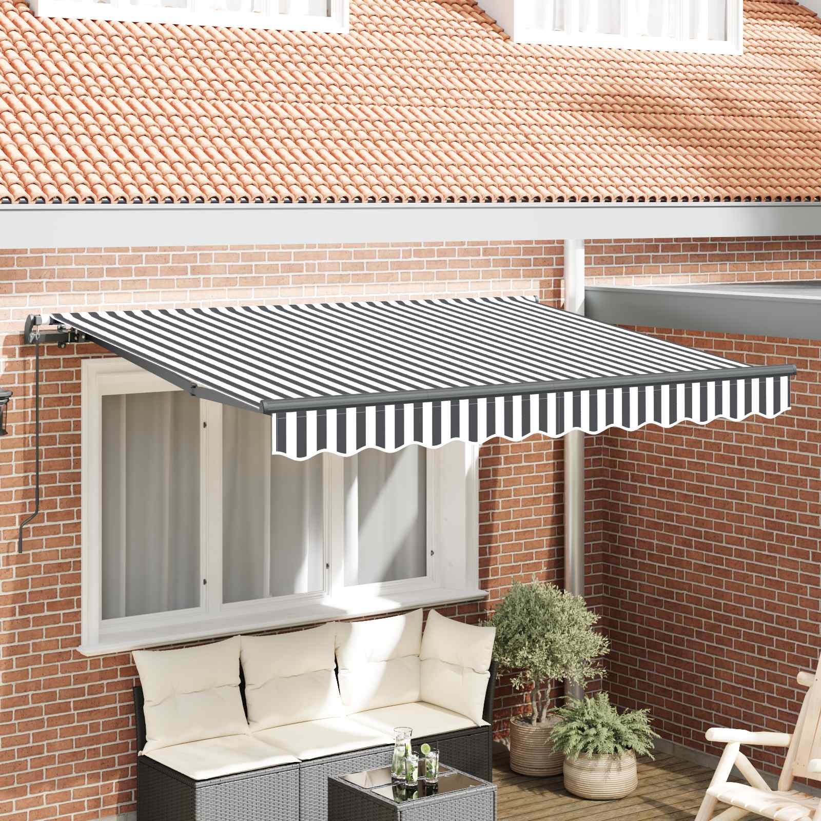 Tenda retrattile Antracite 350 x 200 cm Tessuto