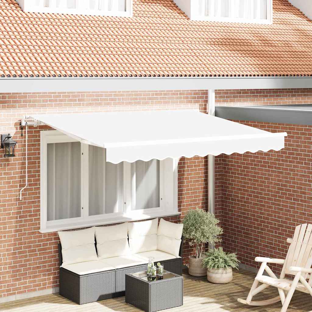 Tenda retrattile Bianco 350 x 200 cm Tessuto