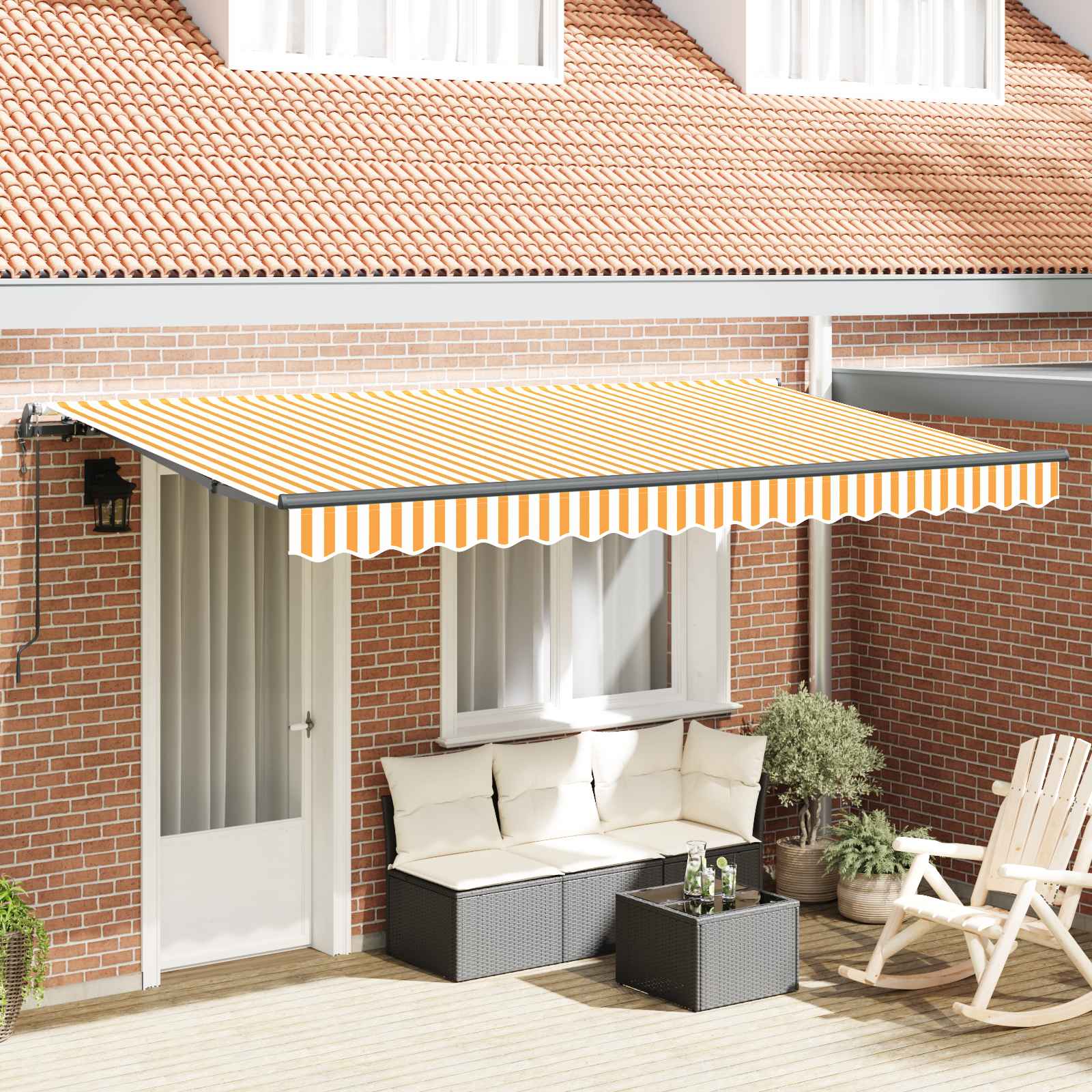 Tenda retrattile Giallo 400 x 200 cm Tessuto