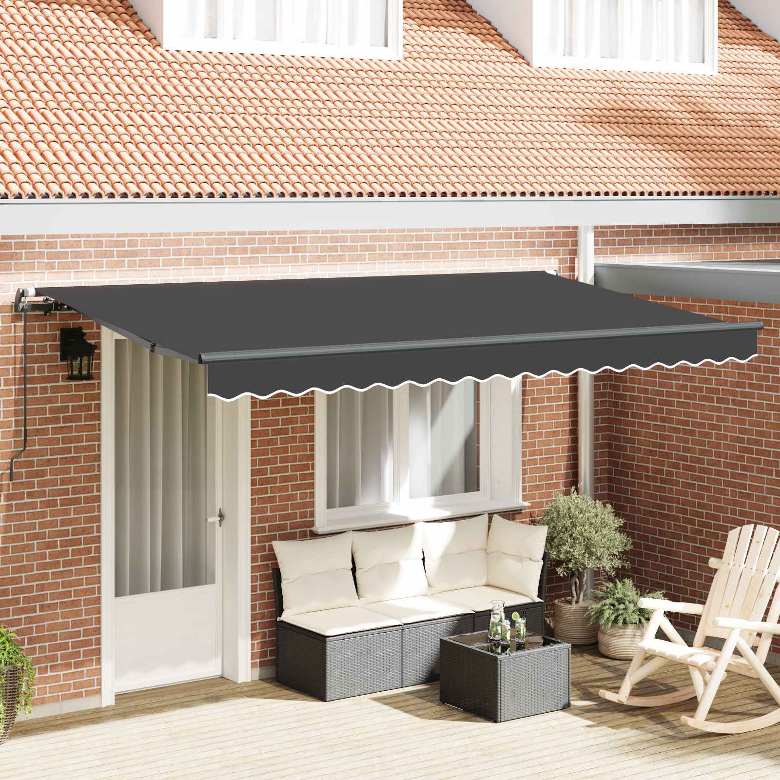 Tenda retrattile Antracite 400 x 200 cm Tessuto