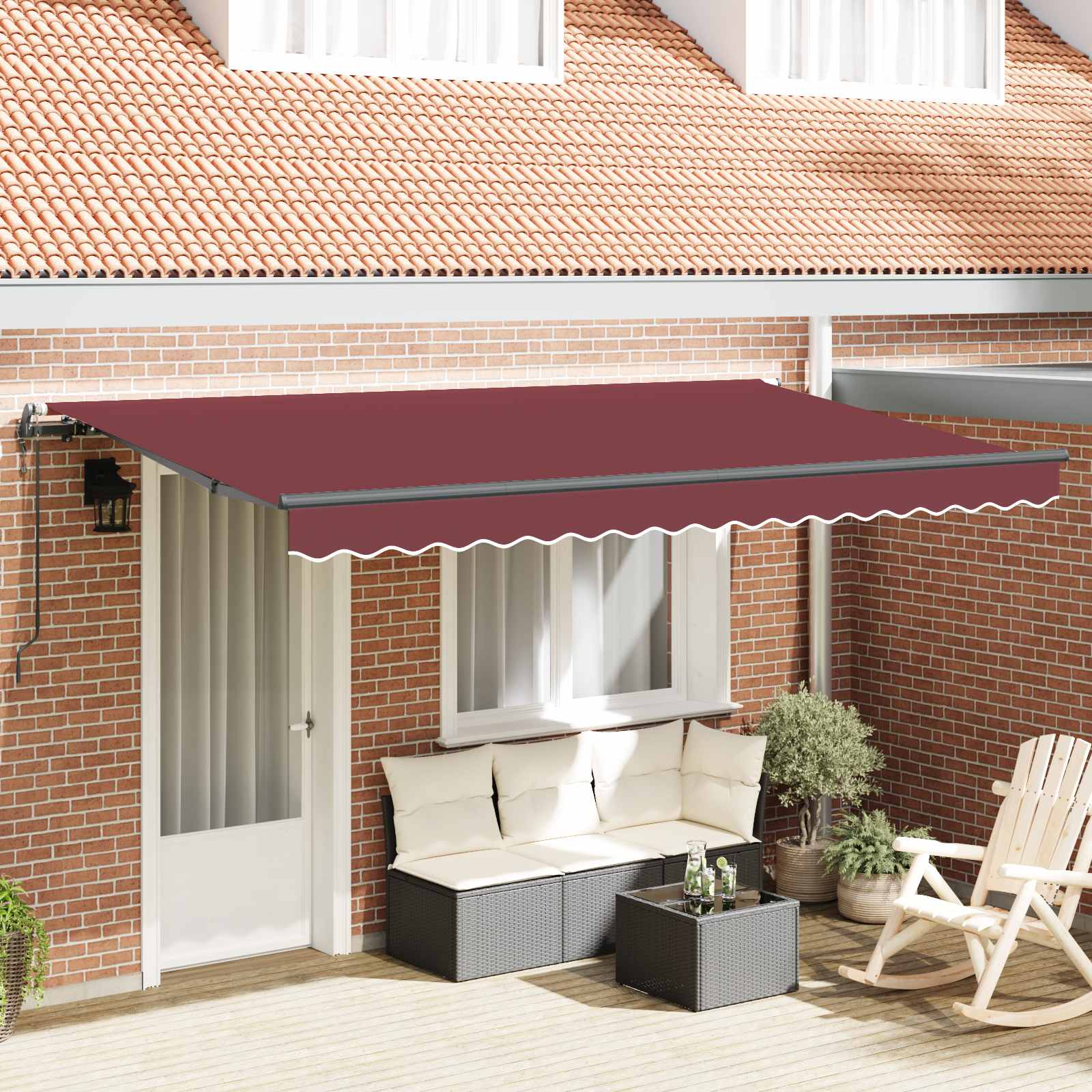 Tenda retrattile Borgogna 400 x 200 cm Tessuto