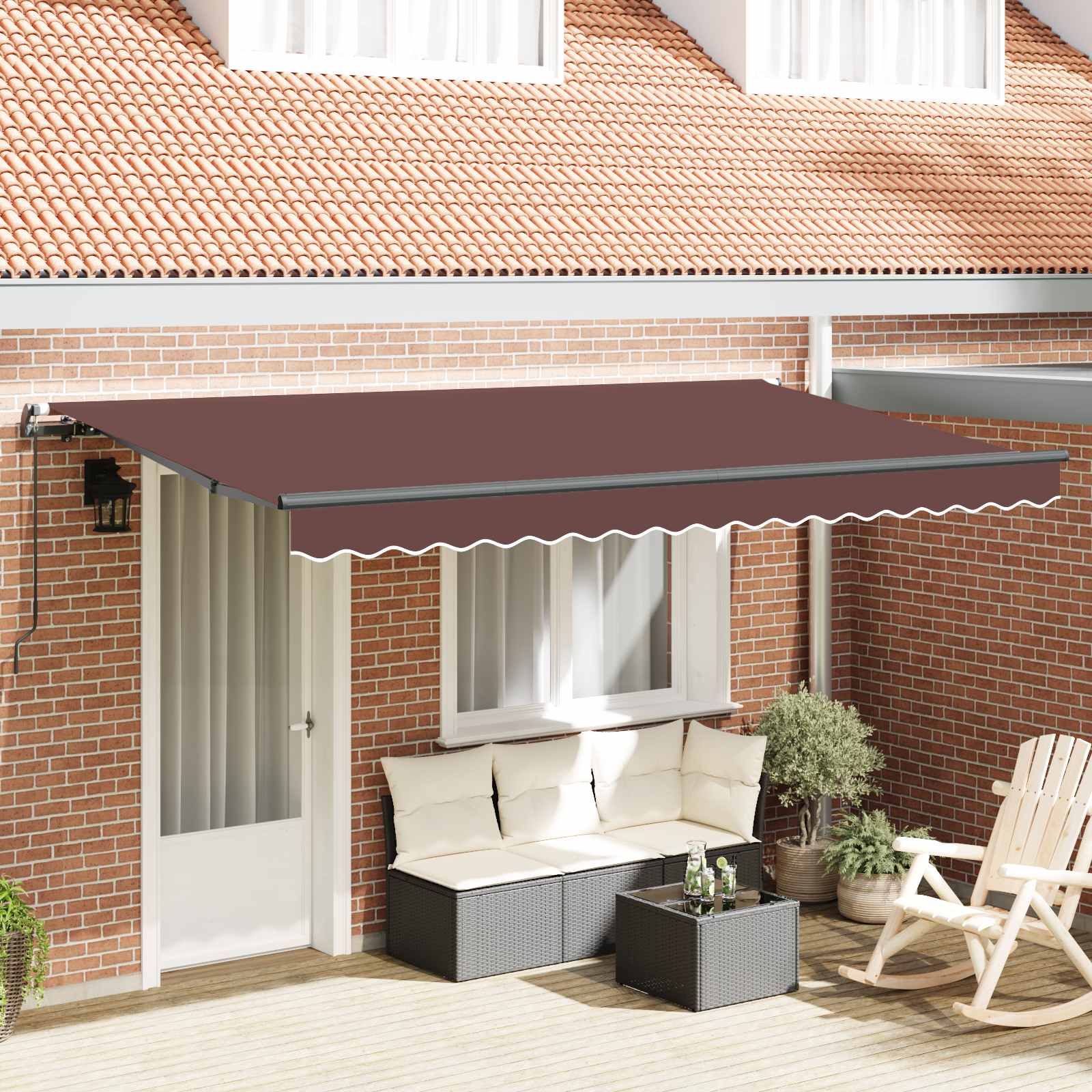 Tenda retrattile Marrone 400 x 200 cm Tessuto