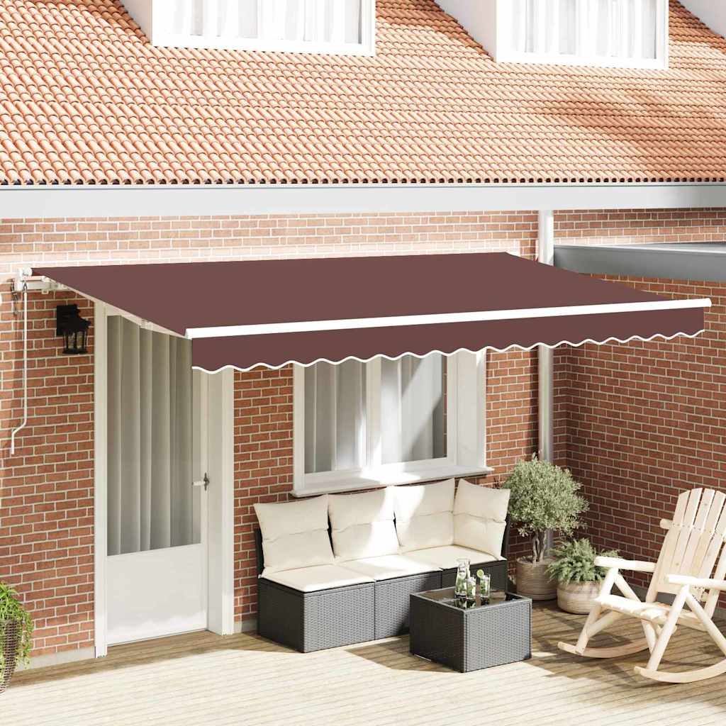 Tenda retrattile Marrone 400 x 200 cm Tessuto