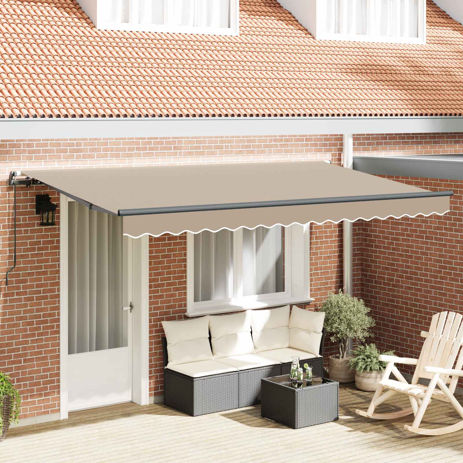 Tenda retrattile Beige 400 x 200 cm Tessuto