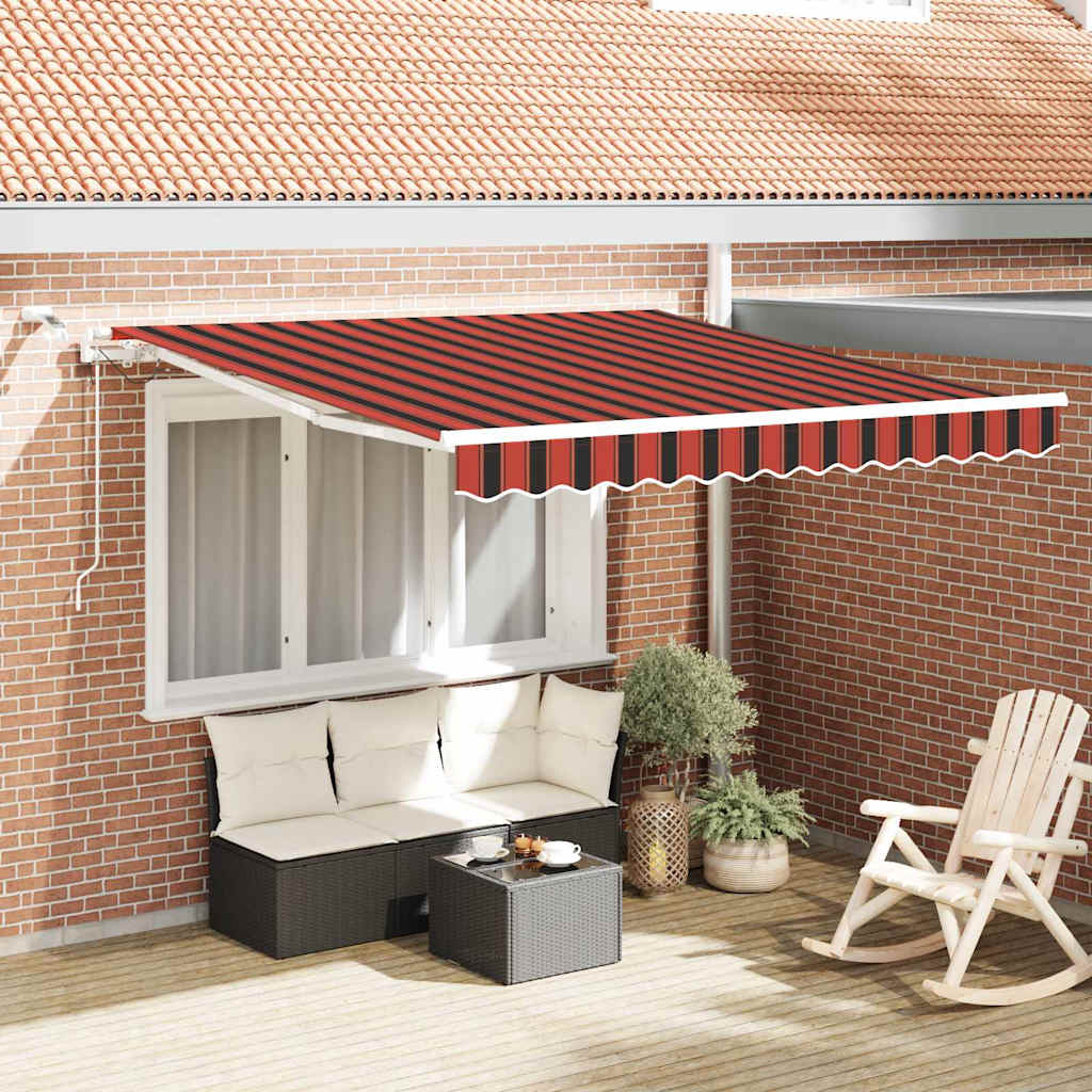 Tenda retrattile Arancione e Marrone 300 x 250 cm Poliestere