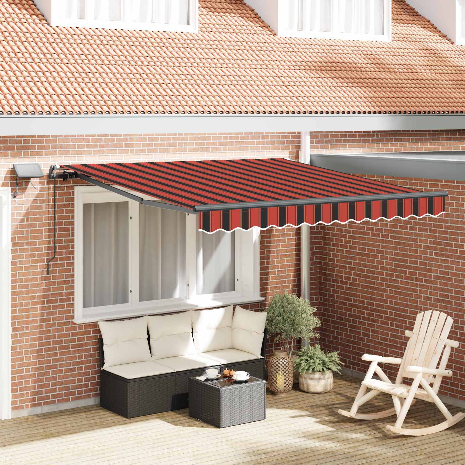 Tenda retrattile arancione e marrone 300 x 250 cm