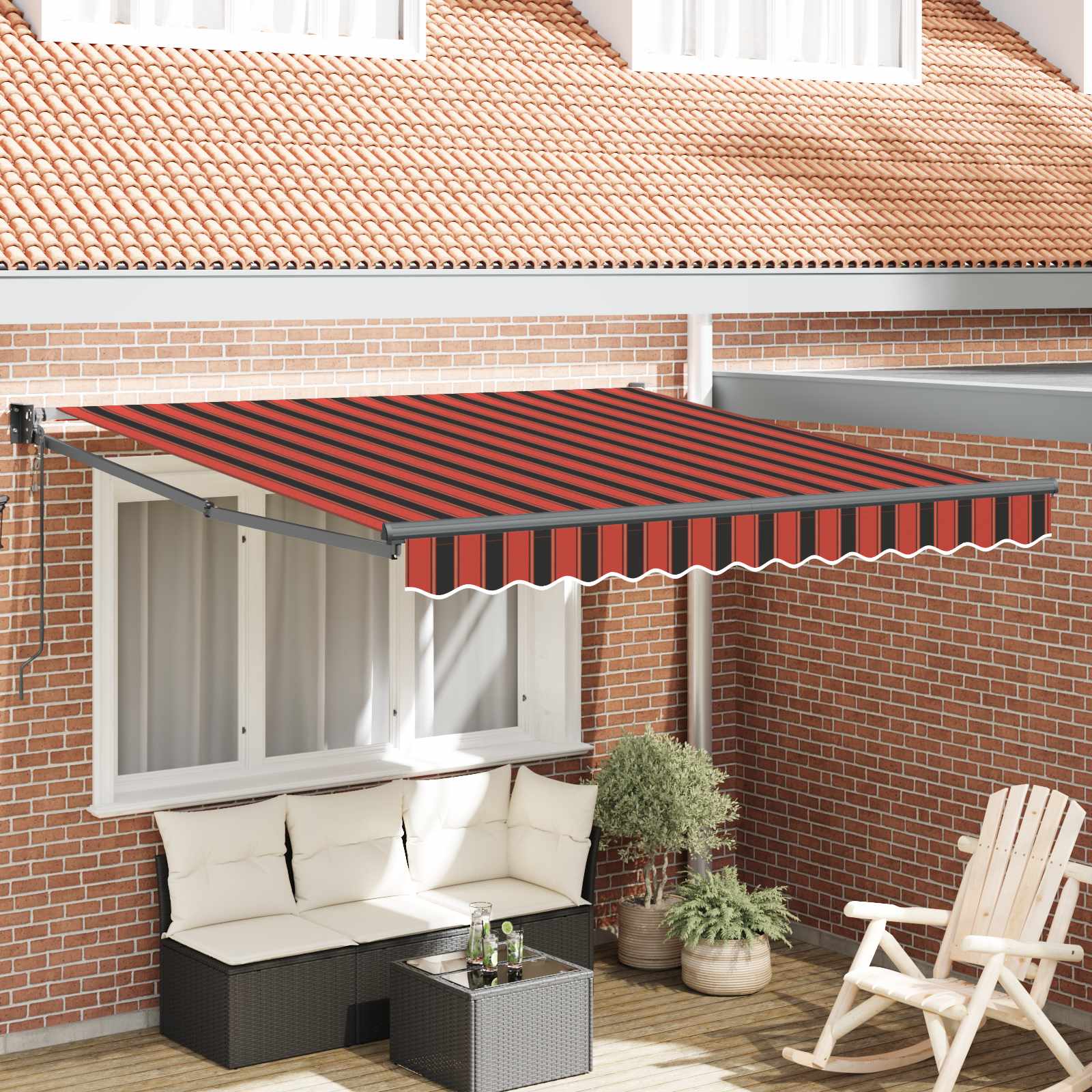 Tenda retrattile Arancione 300 x 250 cm Poliestere e Metallo