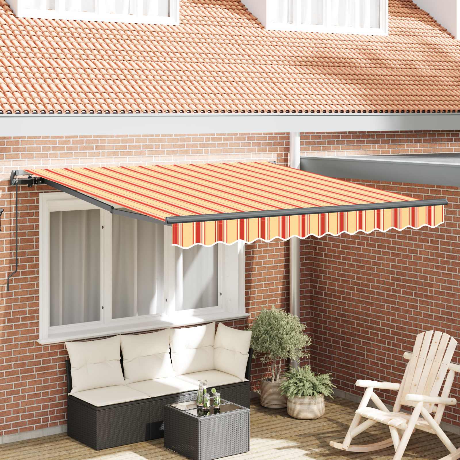 Tenda retrattile Giallo e Arancione 300 x 250 cm