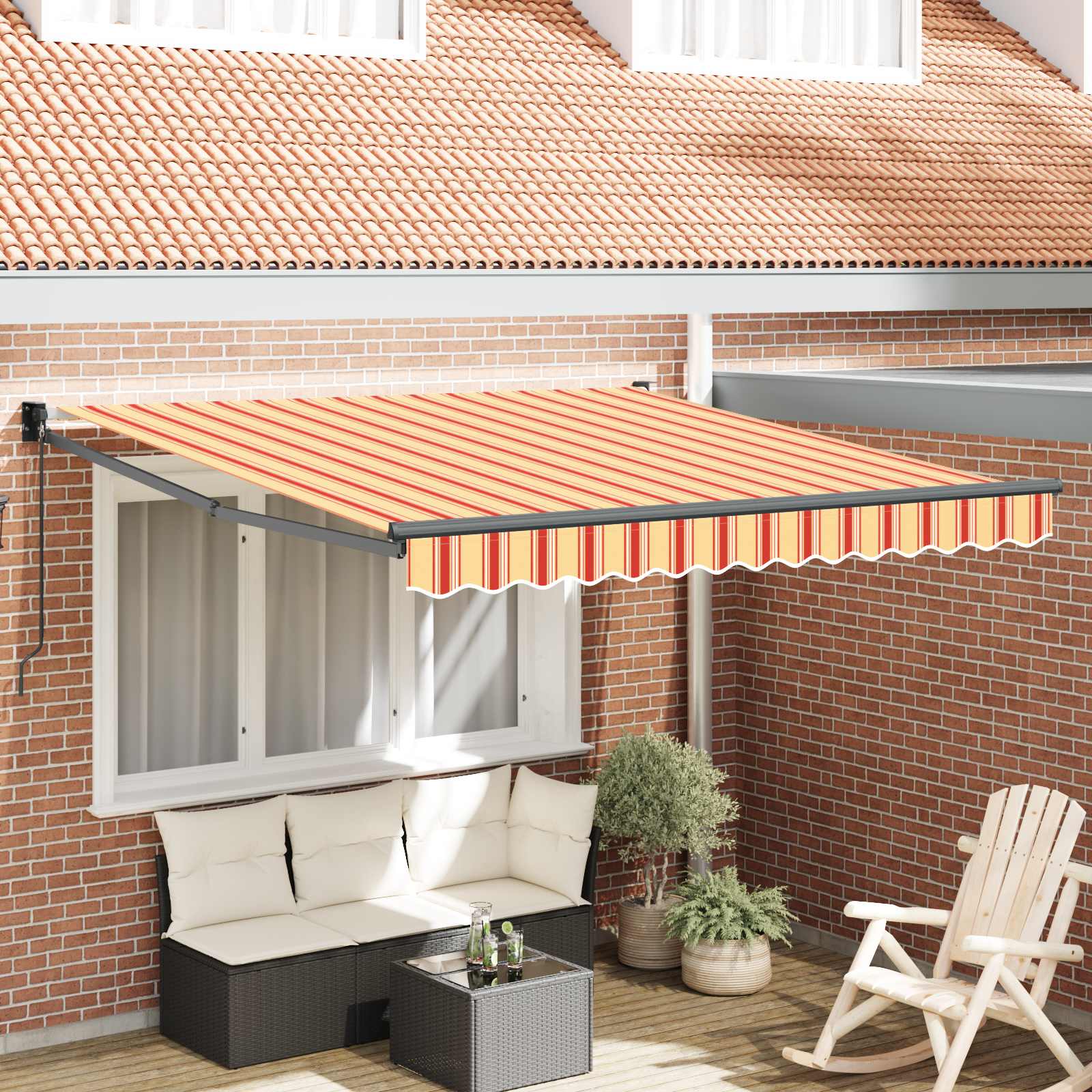 Tenda retrattile Giallo e Arancione 300 x 250 cm