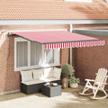 Tenda retrattile Rosso e Bianco 300 x 250 cm Poliestere
