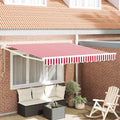 Tenda retrattile Rosso 300 x 250 cm Poliestere e Metallo