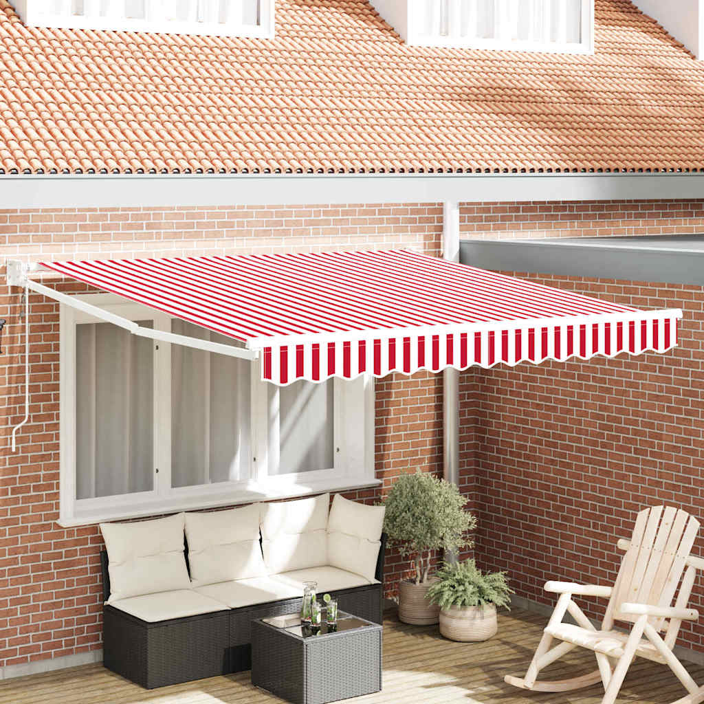 Tenda retrattile Rosso 300 x 250 cm Poliestere e Metallo