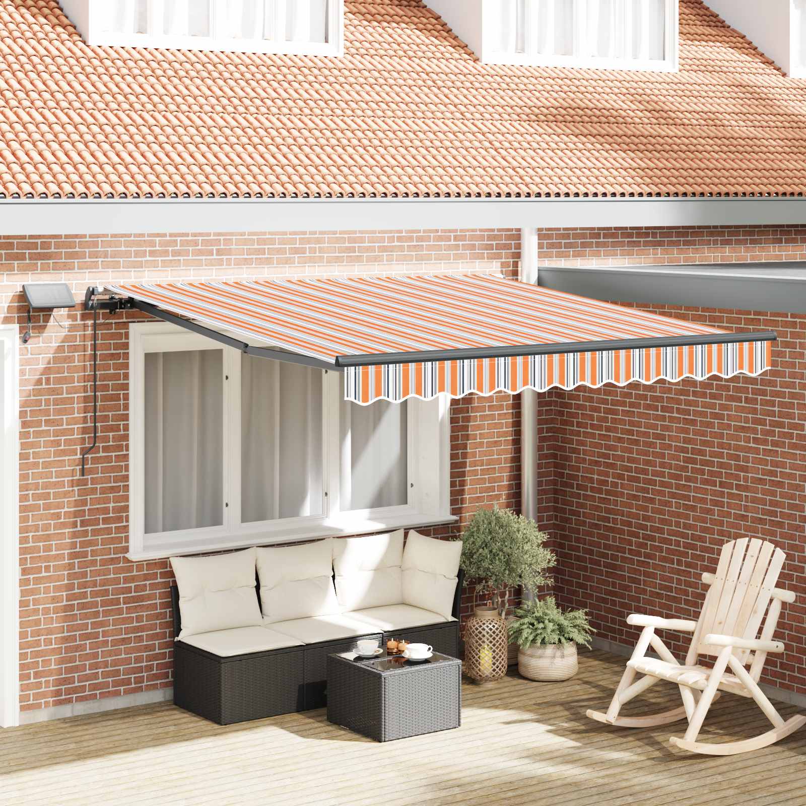 Tenda retrattile Multicolore 300 x 250 cm Tessuto e Alluminio