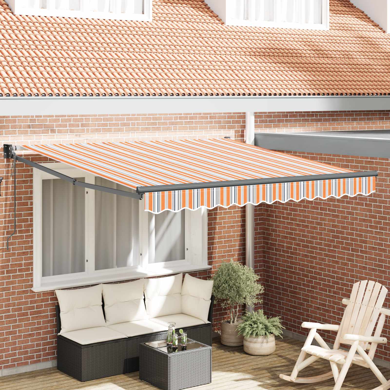 Tenda retrattile Multicolore 300 x 250 cm Poliestere e Metallo