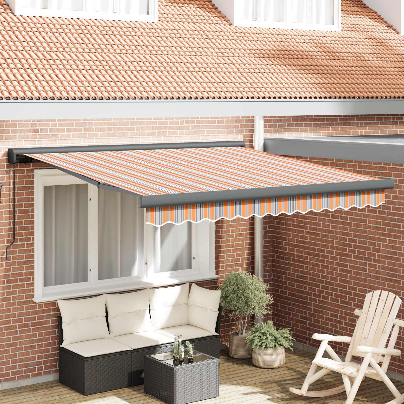 Tenda retrattile Multicolore 300 x 250 cm Tela e Alluminio