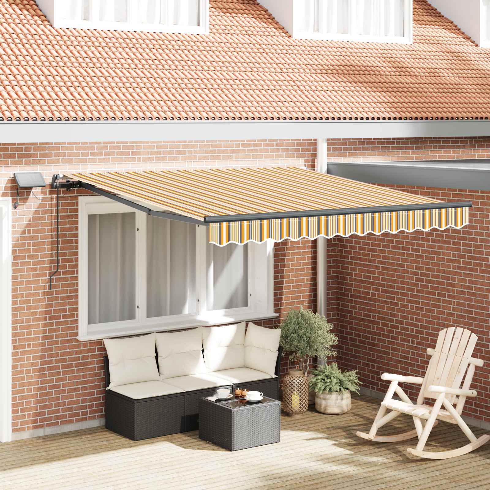 Tenda retrattile Multicolore 300 x 250 cm Tessuto e Alluminio