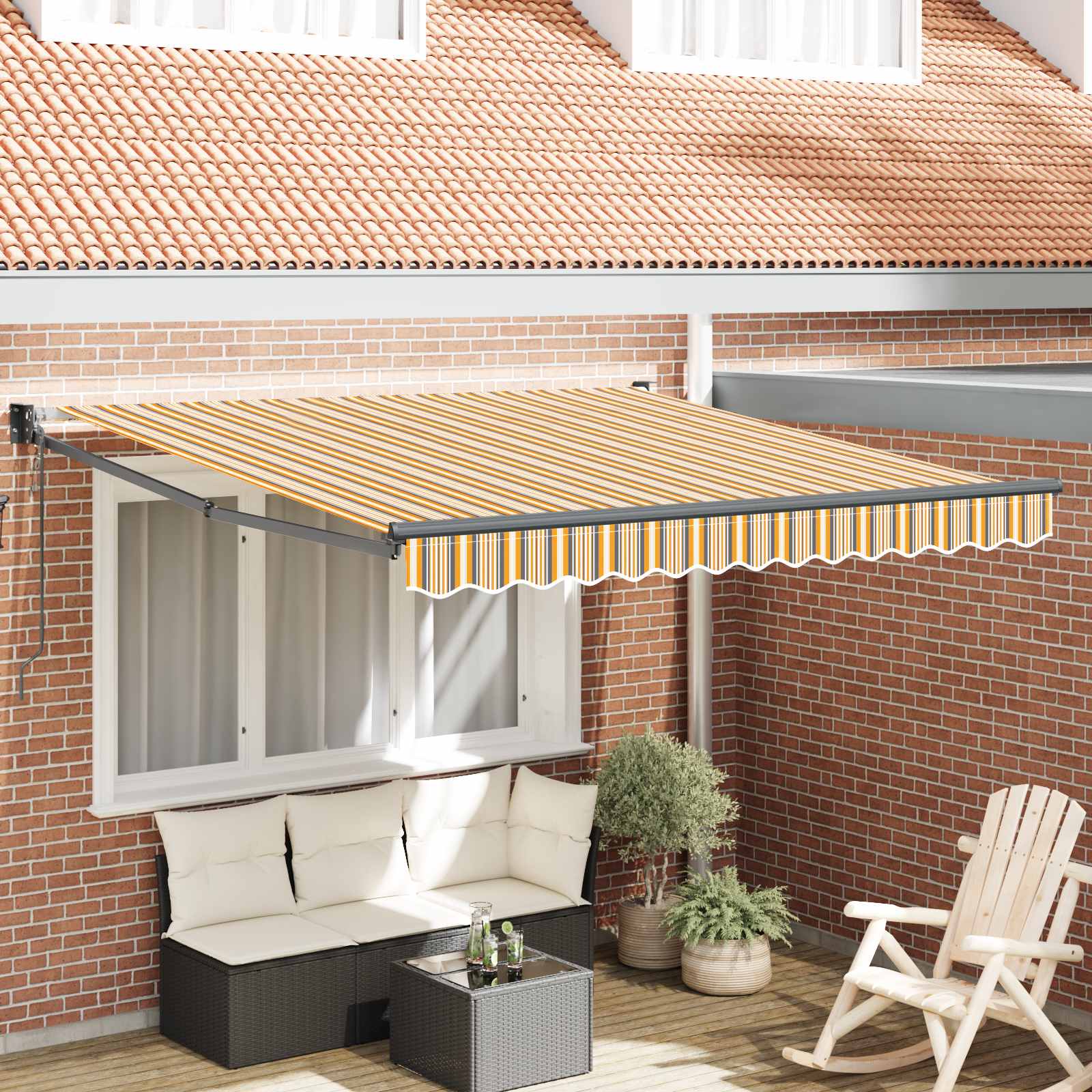 Tenda retrattile Multicolore 300 x 250 cm Poliestere e Metallo