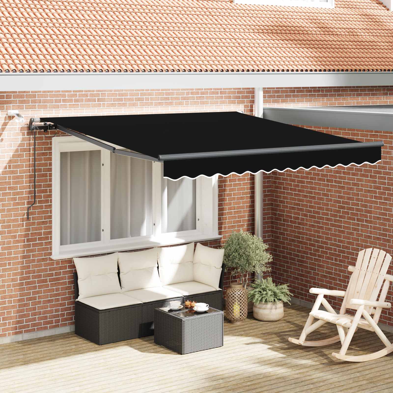 Tenda retrattile Nero 300 x 250 cm Poliestere