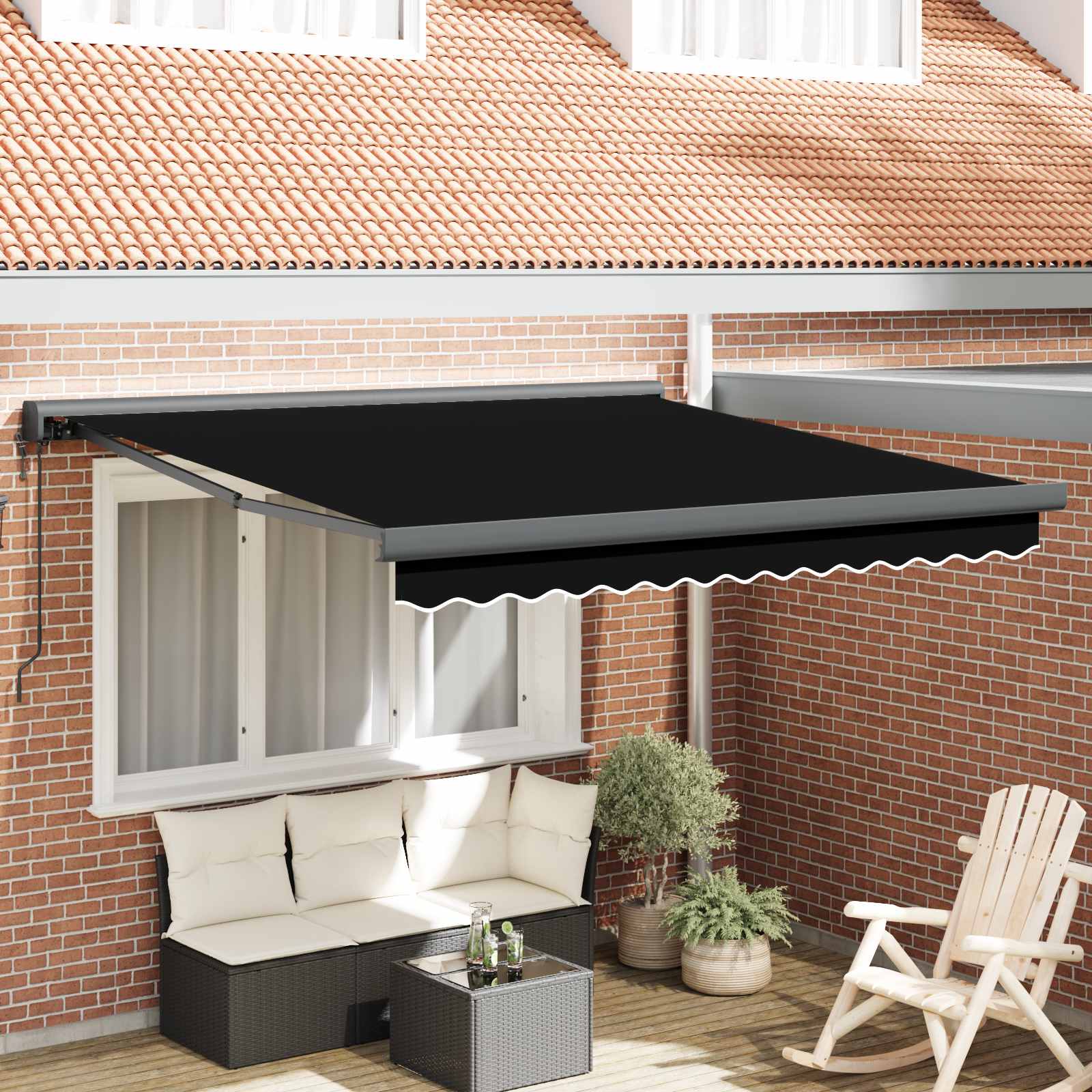 Tenda retrattile Nero 300 x 250 x 165 cm Tessuto e Metallo