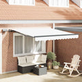 Tenda retrattile Bianco 300 x 250 cm Tessuto e Alluminio