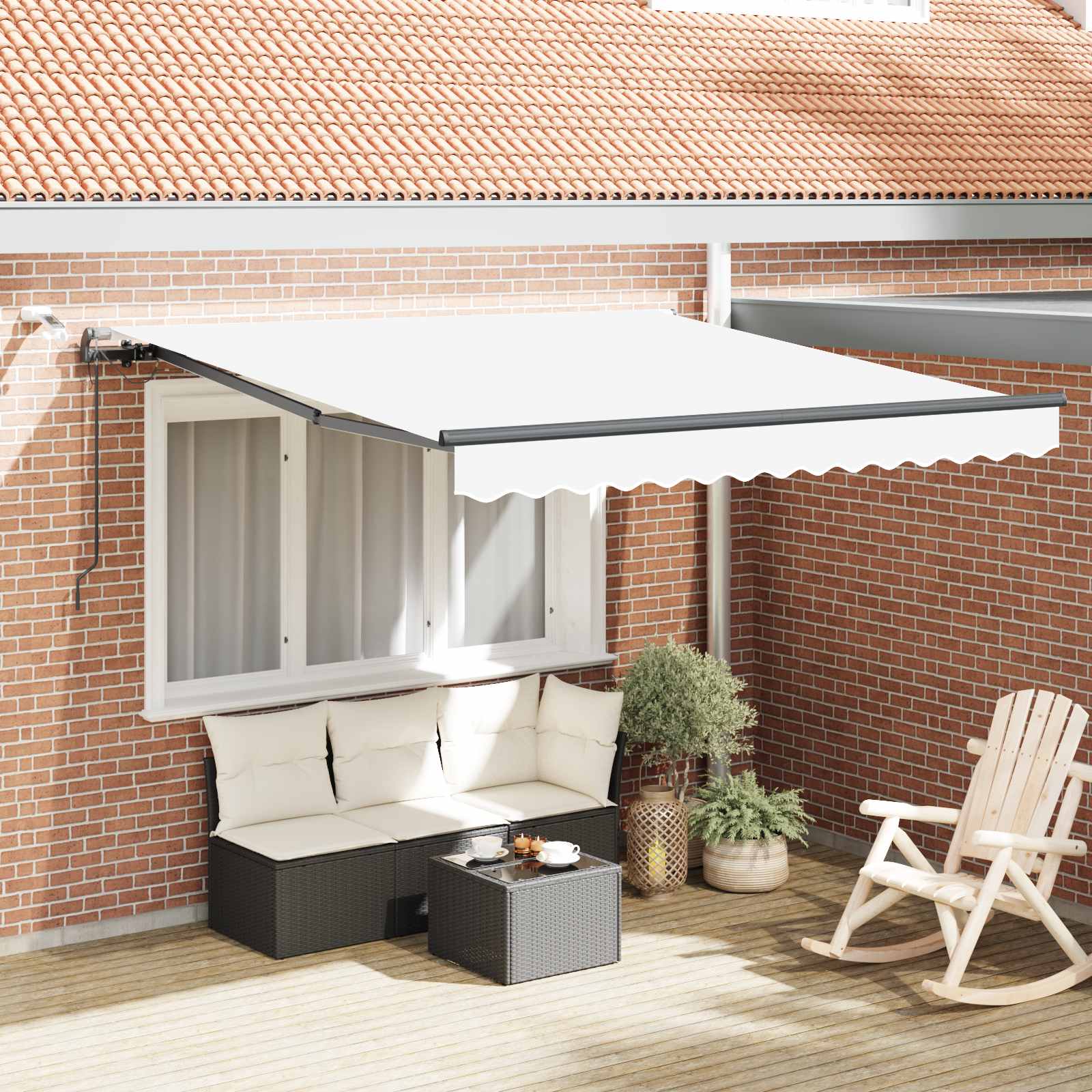 Tenda retrattile Bianco 300 x 250 cm Poliestere