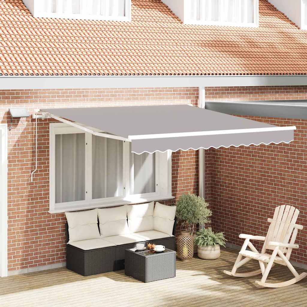 Tenda retrattile Grigio Chiaro 300 x 250 cm Tessuto e Alluminio