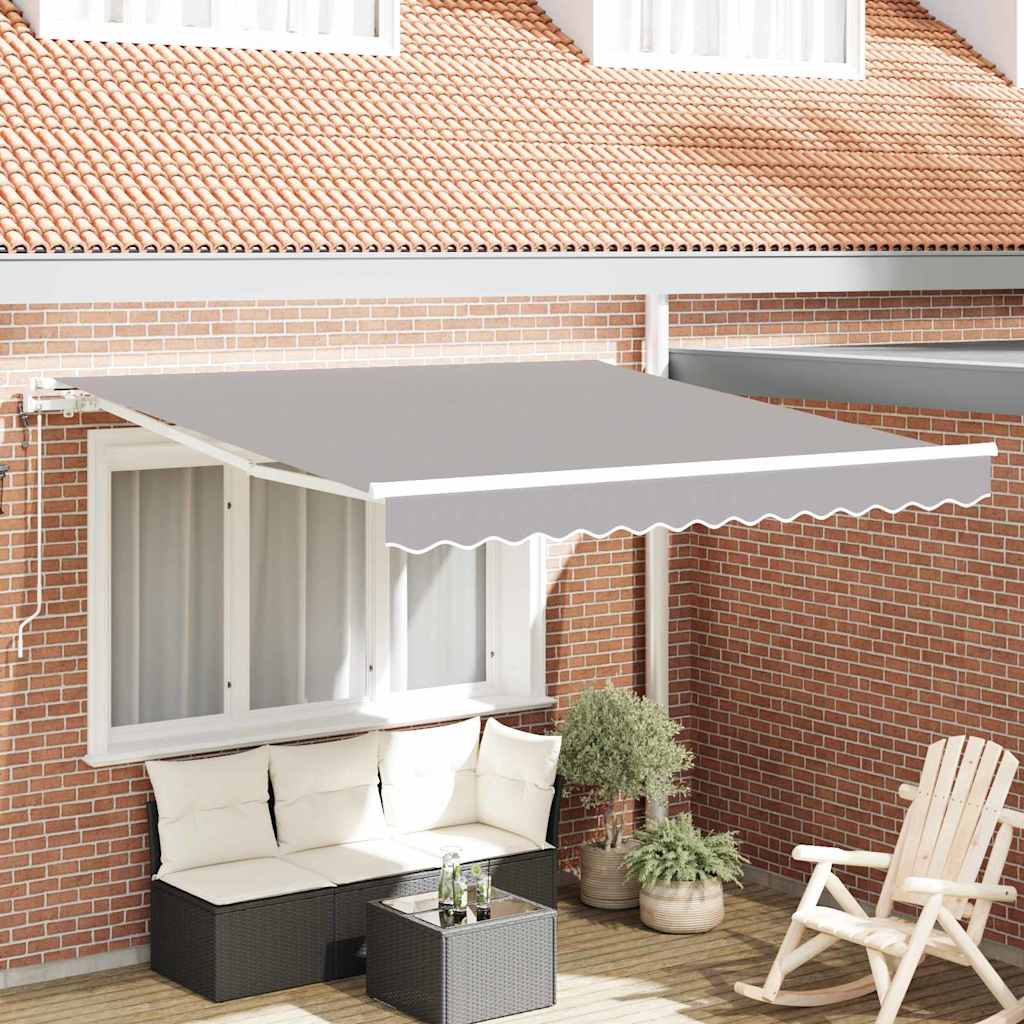 Tenda retrattile Grigio Chiaro 300 x 250 cm Tessuto e Alluminio